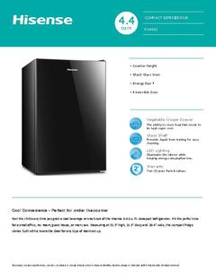 Hisense Mini Refrigerator 4.4 User Manual
