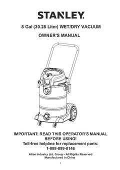 Pdf Stanley 8 Gal Wet Dry Vac 46622538 User Manual
